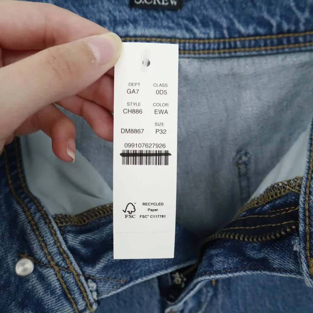 J. Crew Petite Slim-Wide Jean Womens 32P Blue Utilitarian‎ Preppy Collegiate NWT